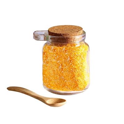 China Freshness Preservation Air Tight Clear Jar Glass Bottles With Wooden Spoon And Cork Are Used For Kitchen Storage Containers for sale