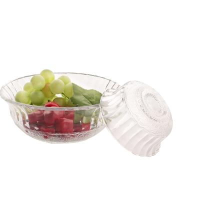 China Sustainable Hot Selling Salad Fruit Ice Cream Glass Bowl With Lid for sale