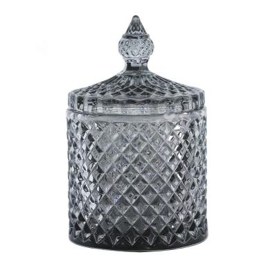 China Bars Thickening Heat Resistant Luxury Black Amber Glass Candle Jar for sale