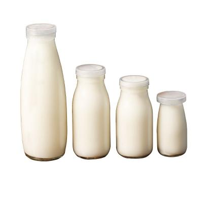 China Beverage Milk Bottles Glass Lid Sealed Yogurt Bottle With Plastic 100ml 250ml 500ml Wholesale Accept Small Order Cork Hot Stamping CN; SHG for sale