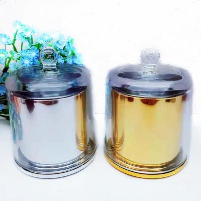 China Wholesale ECO-frendly Black/Clear Glass Cloche with Dome Lid Bell Candle Jars for Candle Making Diamond Geo Cut Candle Holder for sale