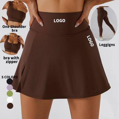 China 2022 New Fitness Sports Gym Wear Skirt Breathable Ultra Short Skort Slim Mini Yoga Skirt Running Fitness Tennis Sports Anti-Glare Skirt for sale