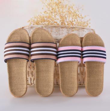 China Summer Anti-slippery Comfortable Couples Slippers Canvas Slippers Breathable Non-slip Home Indoor Men And Women for sale