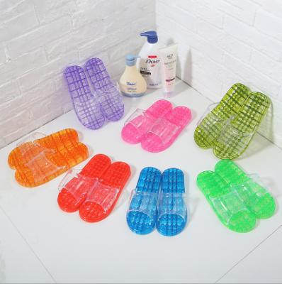 China Anti-slippery crystal slippers massage bathroom slippers lovers anti-skid leak slippers for sale