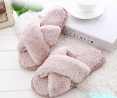 China Comfortable/Fashion/Individua indoor anti-slippery warm slippers spring and autumn fashion household design of new hair women slippers for sale