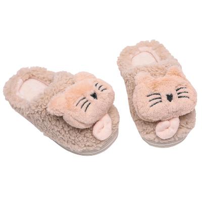 China Indoor Non-slip Massage Cartoon Cotton Slippers With Warm Soft Bottom For Kids Cotton Slippers for sale