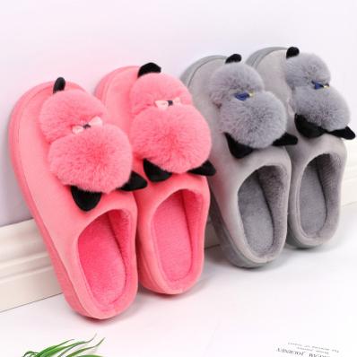 China 2020 Autumn and Winter New Household Cartoon Parent-child Indoor and Outdoor Cartoon Men's and Women's Cotton Cute Anti-slippery Slippers Warm Home for sale