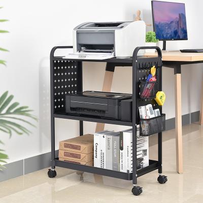 China Home Office Under Office Printer Stand Printer Table 3 Tier Industrial Storage Cart Printer Holder Rack with Lockable Casters for sale