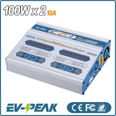 China RC Hobby EV-PEAK Duo Lipo Dual Lipo LiHv Lilon Battery Charger 2x 100W/10A Life NiCd NiMH Pb Battery Charger for sale