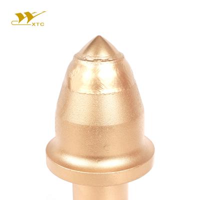 China Road Construction Header Bits Tunnels Excavator Tools Road Cutter Gold Conical Teeth Construction Machine Parts for sale