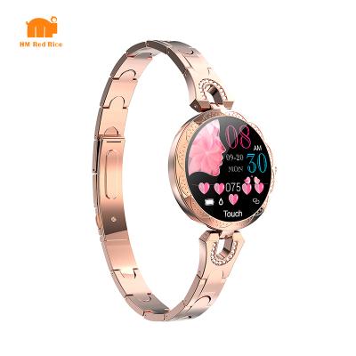 China 2022 Wifi Women Waterproof Heart Rate Smart Bracelet Android Smawatch For Girls With Diamond for sale