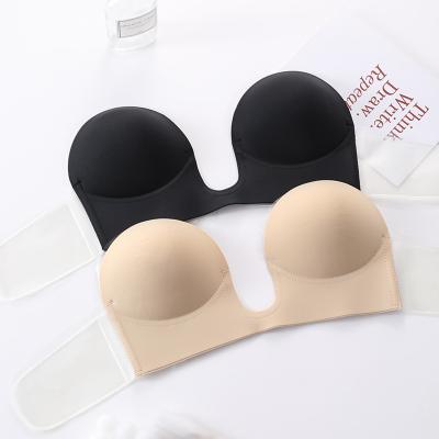 China OYiwu ZhuoYun em&odm Invisible Bra QUICK DRY Backless Wire Free Strapless Seamless Silicone Lift Up One Piece U Shape Bralette Bras for sale