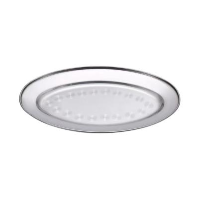 China Kitchen Restaurant Stainless Steel Serving Dish Multifunctional Food Storage Serving Tray Oval for sale