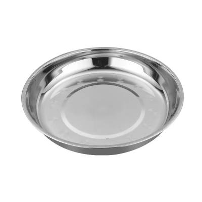 China Restaurant Canteen Stainless Steel Food Dishes Sustainable Metal Dinner Plate for sale