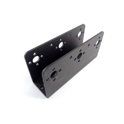 China Automotive Parts Sheet Metal Stamping Bending Brackets Matte Black Decorative Metal Connecting Bracket for sale