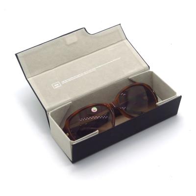 China Luxury Brand Eco-Friendly Luxury Brand Glass Eyewear Box Black Square Folding Foldable Sunglasses Fold Case for sale