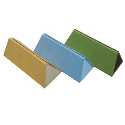 China Eco-friendly Eyewear Accessories Cardboard Fashion Optical Cases Folding Triangle Glasses Case Glass Box for sale