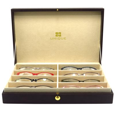 China High End Aluminum Optical Sunglasses Spectacle Trays Display , 8 Slots Sunglasses Display Boxes for sale