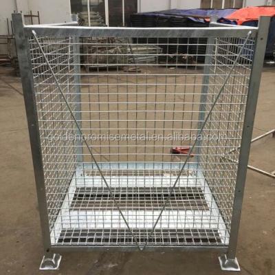 China Folding Wire Mesh Cage Storage Steel Crate , Foldable Mild Steel Steel Cage for sale