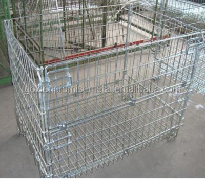 China Heavy Duty Mild Steel Wire Mesh Storage Container For Warehouse Equipment for sale