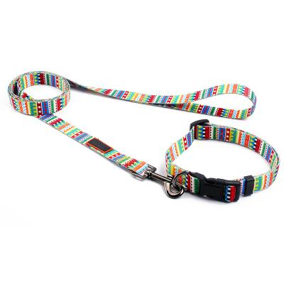 China Factory OEM ODM Design Logo Running Training Padded Outdoor Walking Small Medium Large With And Low Collar Moq PET Lead Rope Leash Set for sale