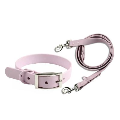 China Personalized and For Custom Bulk Heavy Duty Luxury Martingale Macaron Logo Coated Leash Set Rubber Custom Waterproof PVC Dog Collar for sale