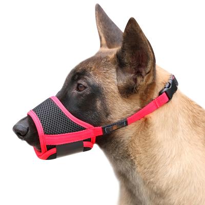 China Personalized Custom Adult Dog Accessories Safety Large Non Pulling Breathable Dog Muzzles And Adjustable Nylon Mesh Dog Muzzle Neoprene for sale