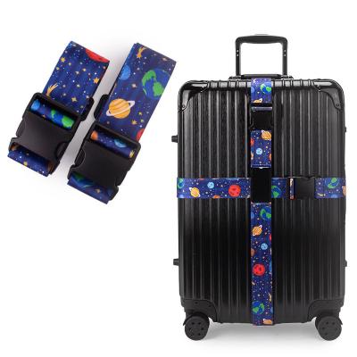 China Nylon UK Adjustable Suitcase Strap With Plastic Buckle Follow Customer Design Travel Luggage Strap Belts for sale