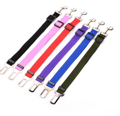 China Factory Sale Custom Logo Durable Metal Hook Car Seat DETACHED Buckle Attached Colorful Nylon Pets Exit Leash Dog Car Safety Seat Belts for sale