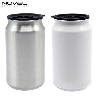 China Stocked Special Price Personality Color Sublimation Blank 350ML White Silver Aluminum Bottle Coke Can for sale