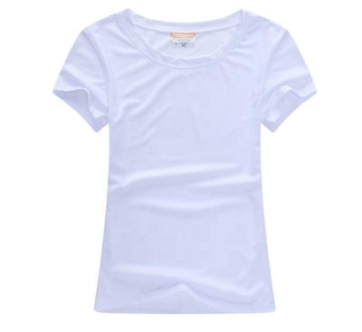 China Viable Hot Selling White Cool Milk Sublimation Personality Silk T Shirt For Women for sale