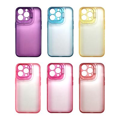 China New Design Shockproof Beautiful Clear Color Mobile Phone Case With Camera Holder for sale