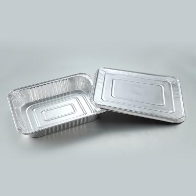 China Large Disposable For Buffet Catering Service Half Size Deep Disposable Aluminum Foil Tray for sale