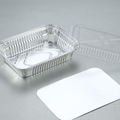 China Food Baking Foil Take Out Food Foil Trays Lasagna Disposable Pan With Cover for sale