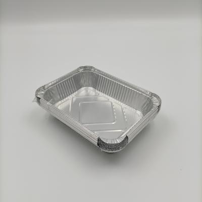 China Recyclable Disposable Aluminum Foil Oblong Takeout Food Packaging Trays Ovenproof for sale