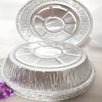 China Disposable Restaurant Macaroni Pasta Round Baking Aluminum Pans Take Out Foil Containers for sale