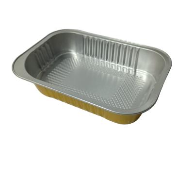 China Food Custom Backed Airline Aluminum Foil Food Container, With Lid for sale