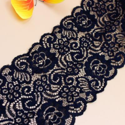 China Elastic factory supplied elastic pattern stretch lace trims for lingerie made of nylon and spandex for sale