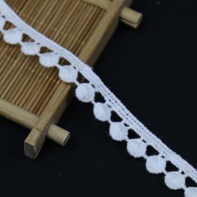 China 1.2Cm Width Popcorn Cotton Lace Trimming White Women Water Soluble French Trimming Cotton Lace Trimming Beads Lace Trim for sale