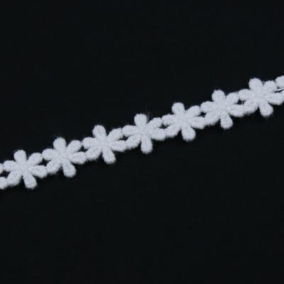 China 1.0Cm Width Plain Cotton Water Soluble Lace Trim White Cotton Lace Trimming Wedding Dress Water Soluble Lace Trim for sale