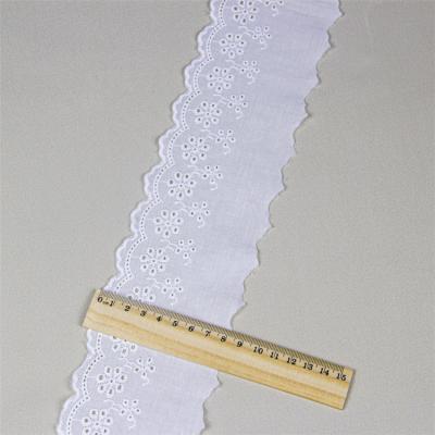 China Other High Quality White Lace Trim Embroidery Cotton Lace Trimming For Wedding Dress for sale