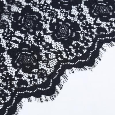 China Other Black African Nigerian Swiss Voile Chinlon Eyelash Lace Fabric 154Cm Width Wedding Embroidery Lace Fabric for sale