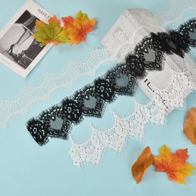 China Other Customized High Quality Eyelash Lace Fabric Beautiful Trim Eyelash Lace Fabric for sale