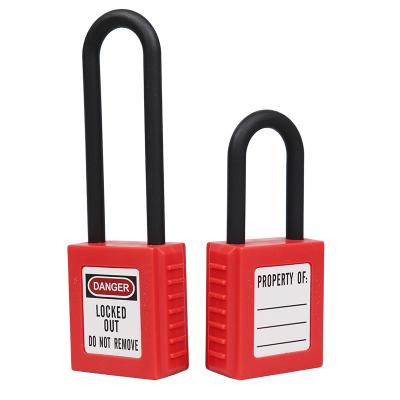 China Steel And Nylon Rise Design Safe Lock 38mm Steel Nylon Shackle Security Padlock 76mm With Master Key for sale