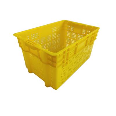 China Eco-friendly Plastic Vegetable Crates Plastic Raw Material Turnover Storage Crate Box For Fruits And Vegetables 600*400*340mm for sale