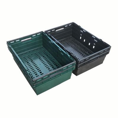 China 600*390*160MM Supermarket Sustainable Shelves Rack Use Display Basket Stack Nest Plastic Crates For Vegetable Fruit for sale