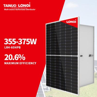 China TAINUO Longi Himo 4m LR4-60HPB Modulo fotovoltaico solar de 365W 370W 375W todo negro en venta