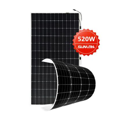 China Flexible 430W 520W Mono RV Solar Panels for Boat Camping Sunman Cell size 166mmx166mm for sale