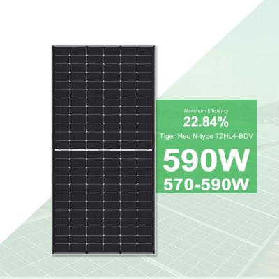 China Jinko Solar Panel 570-590 Watt Bifacial Jinko Tiger Neo N-type 72HL4-BDV for Projects for sale