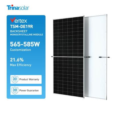 China Bifacial Trina Solar 565-585W Painéis Solares Mono Facial para Sistema Solar Doméstico/Industrial à venda